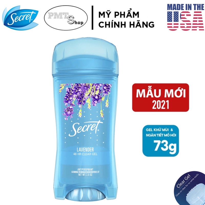 [USA] Lăn khử mùi nữ Secret Clear Gel Lavender 73g ngăn mồ hôi - Mỹ