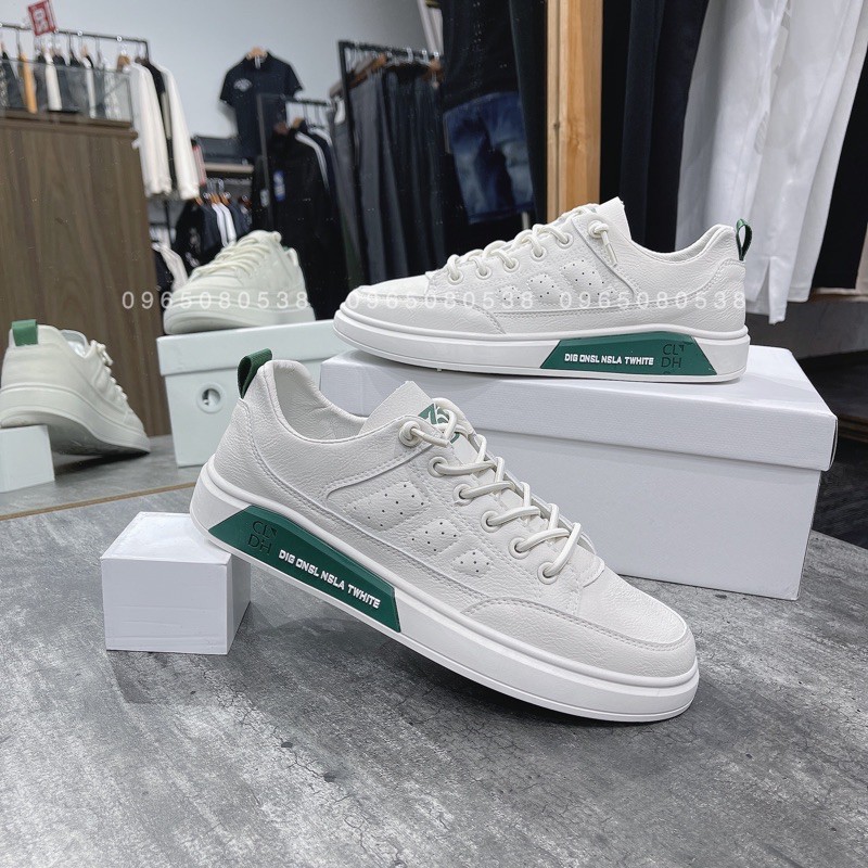 [NewColection] Giày thể thao nam, giày sneakers nam da mềm đế xanh Twhite L760 | BigBuy360 - bigbuy360.vn