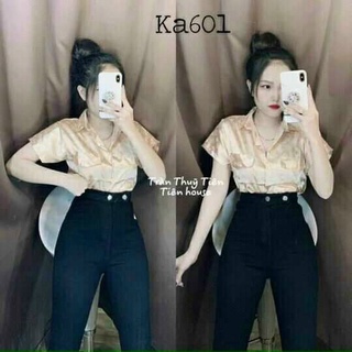 Áo sơ mi lụa LV cổ bẻ tay ngắn