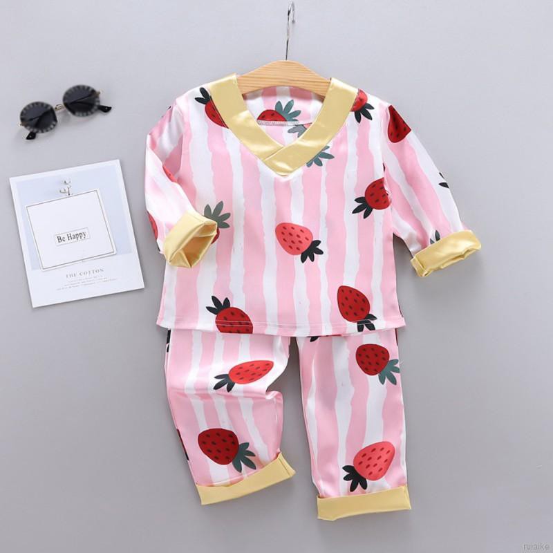 Set Đồ Ngủ Pijama Dài Tay Đáng Yêu Cho Bé 1-6 Tuổi