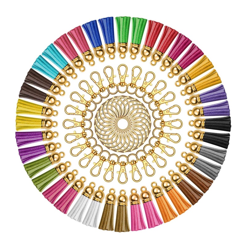 Set 100 Mặt Vòng cổ Làm Trang Sức DIY Có Tua Rua 25 Màu Tùy Chọn