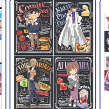 Bìa hồ sơ Ver. Junk Food Conan Haibara Kaitou Kid Amuro Bourbon