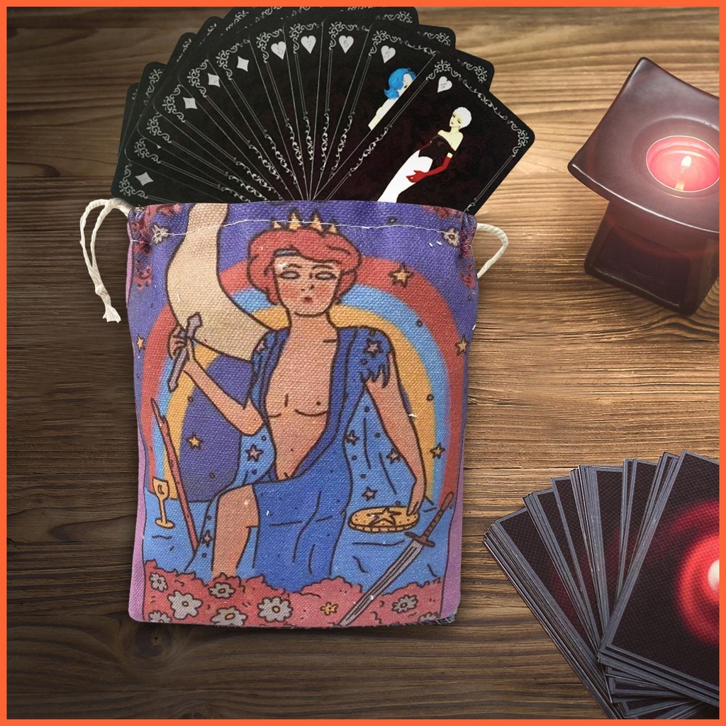Túi Dây Rút Vải Lanh Cotton Đựng Thẻ Bài Tarot / Bài Tarot Tiện Dụng