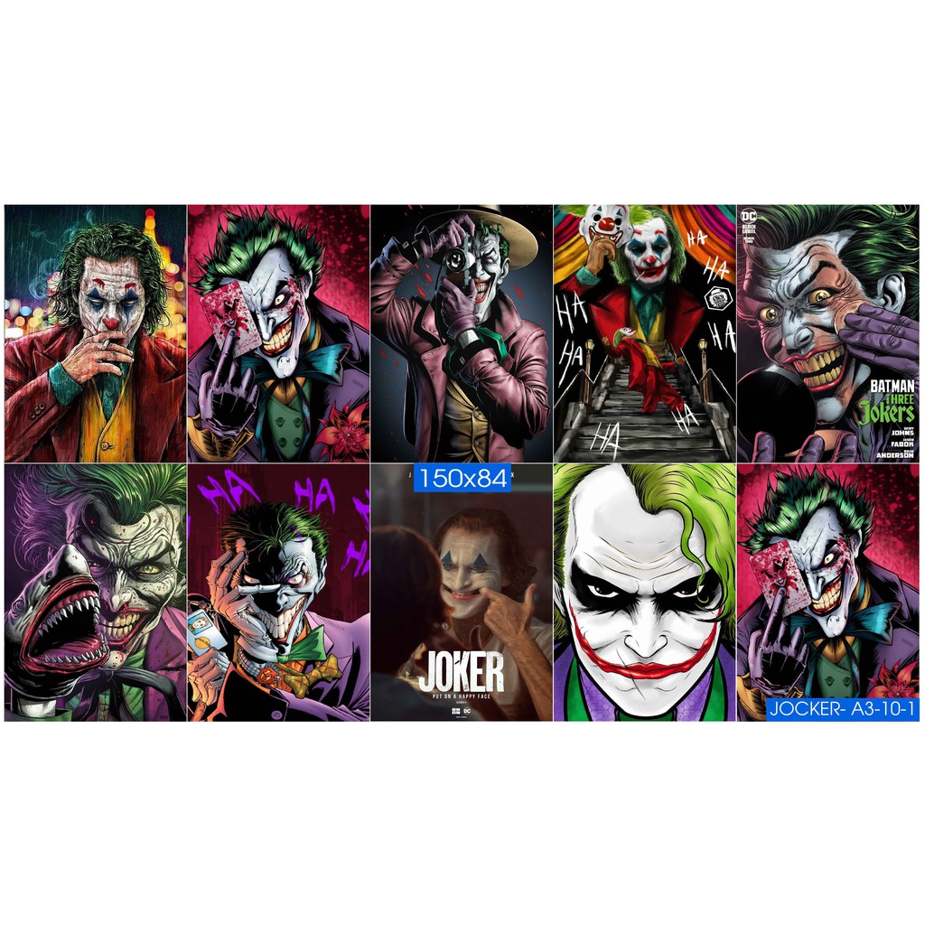 Combo Set 10 tờ Decal dán tường trang trí khổ A3, A4,A5 - JOCKER