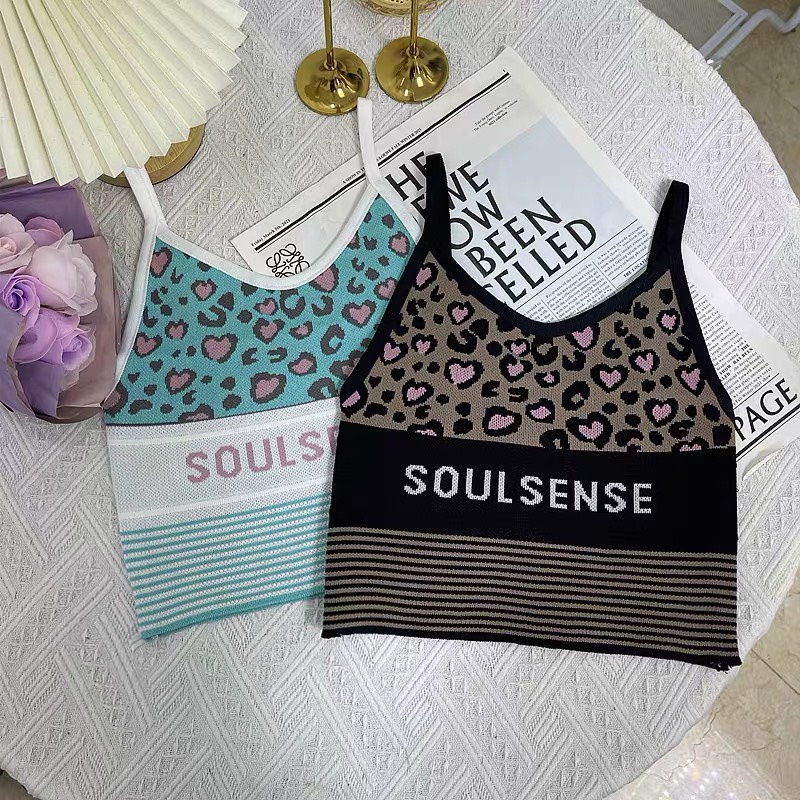 Áo Croptop 2 dây Họa Tiết Trái Tim LSEOUL A2537 Năng Động Quyến Rũ Gợi Cảm