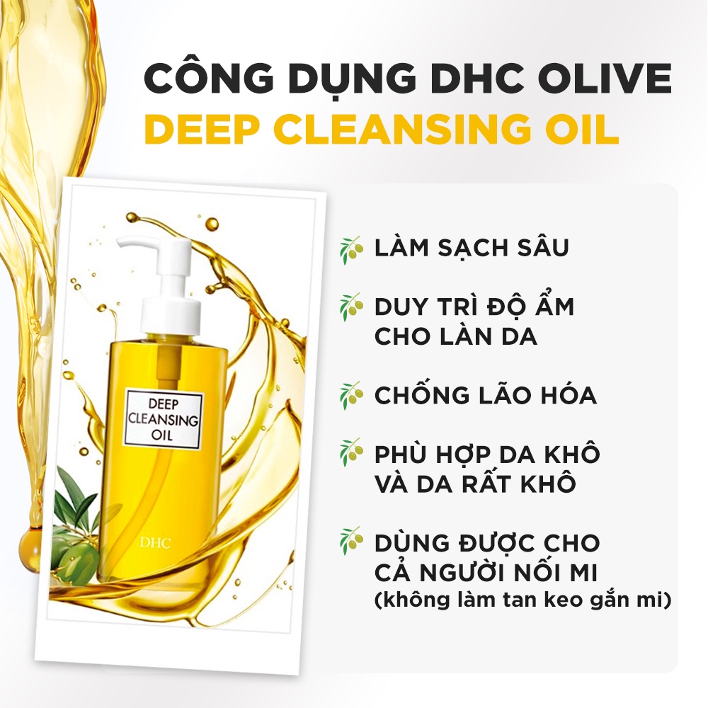 Dầu tẩy trang Olive DHC Deep Cleansing Oil làm sạch sâu, giữ ẩm cho da (L) 200ml