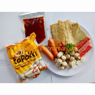 Combo Bánh gạo nhân Phô mai kèm sốt cay Hàn Quốc 500gr bánh 100gr sốt ớt
