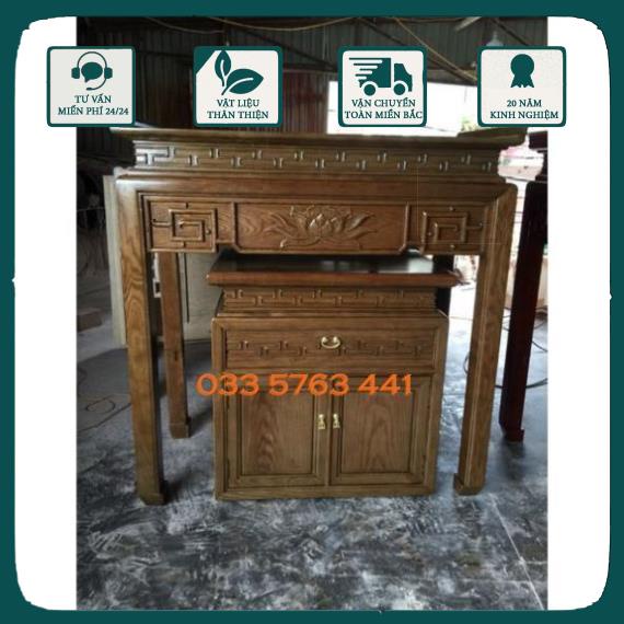 Bàn thờ cơm gỗ sồi nga 100% - bàn thờ bên dưới
