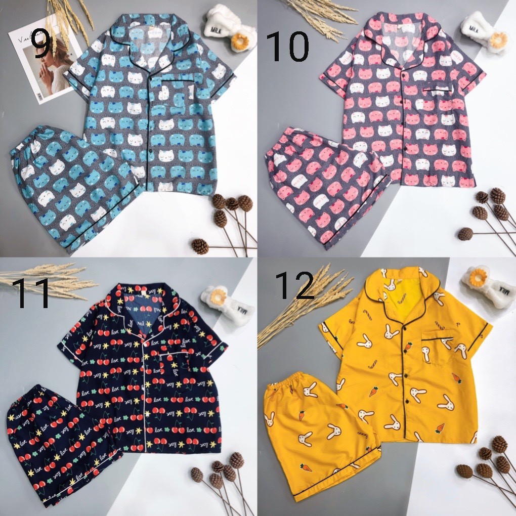 Bộ pijama tay cộc quần cộc siêu cute | BigBuy360 - bigbuy360.vn