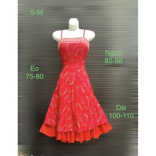 Đầm đỏ 2 dây