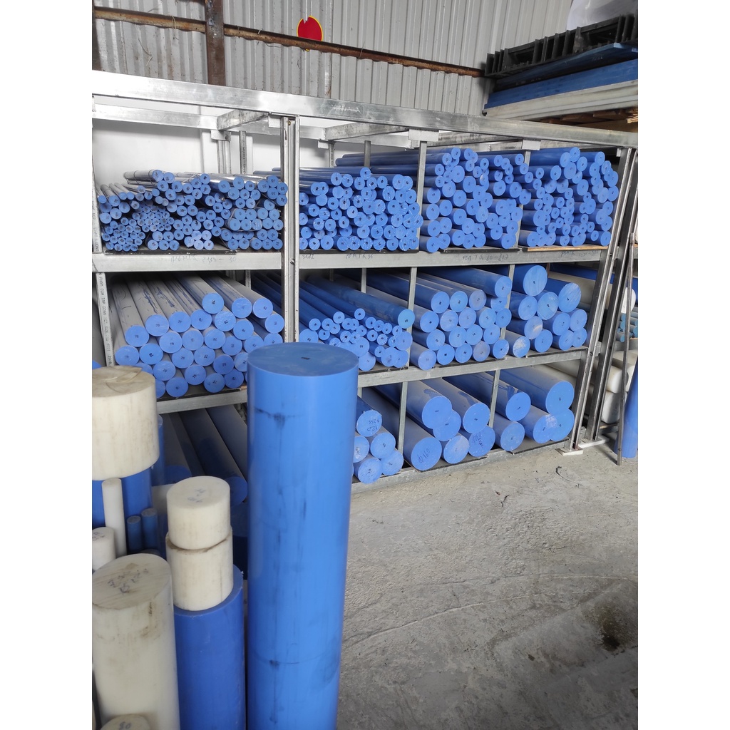 Thanh nhựa MC Nylon, PA Nylon Hàn Quốc màu xanh đường kính D30-D35x1000mm