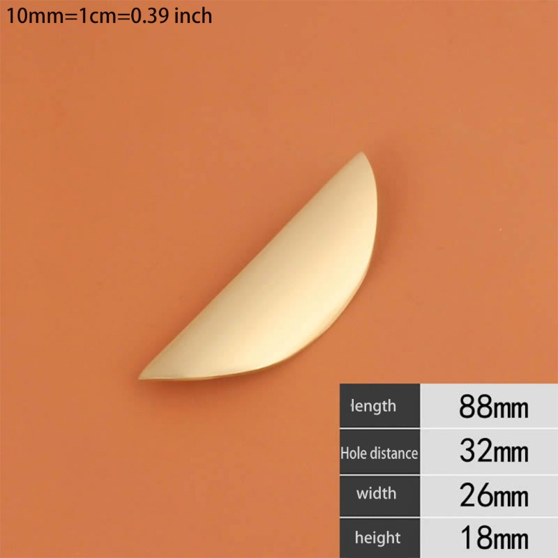 1 Tay Nắm Cửa Tủ Bằng Đồng Thau Hình Bán Nguyệt