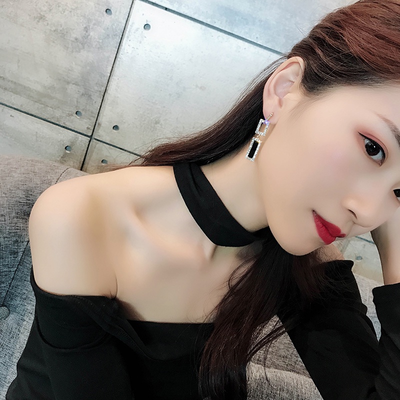 Bông Tai Mạ Bạc 925 Đính Kim Cương Lấp Lánh