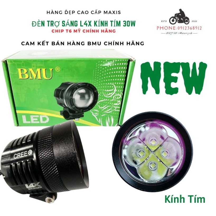 ĐÈN TRỢ SÁNG L4X CREE CHÍNH HÃNG BMU Chíp T6 Mỹ Full box