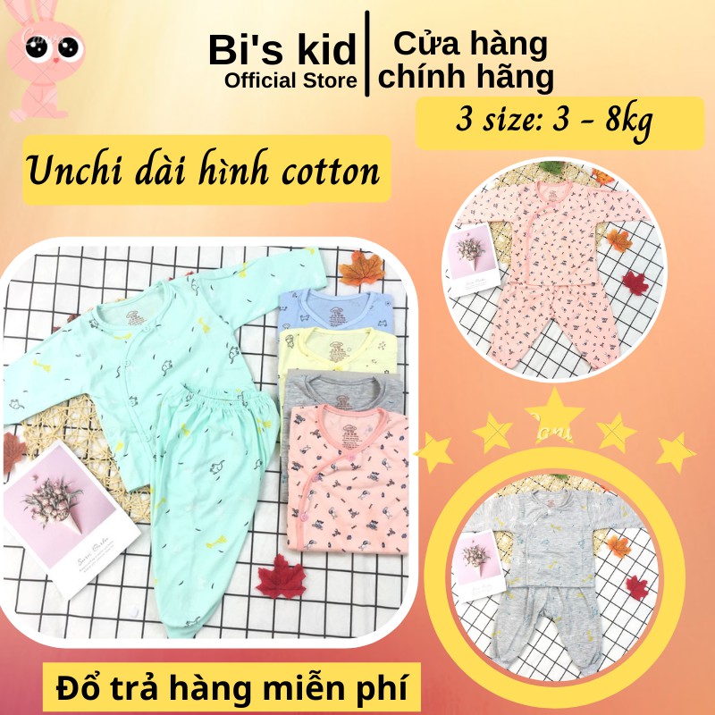 Quần áo trẻ emFREESHIPQuần áo sơ sinh Unchi chất cotton mềm,không xù, thấm hút mồ hôi | Size 3-9kg| |Dài hình|