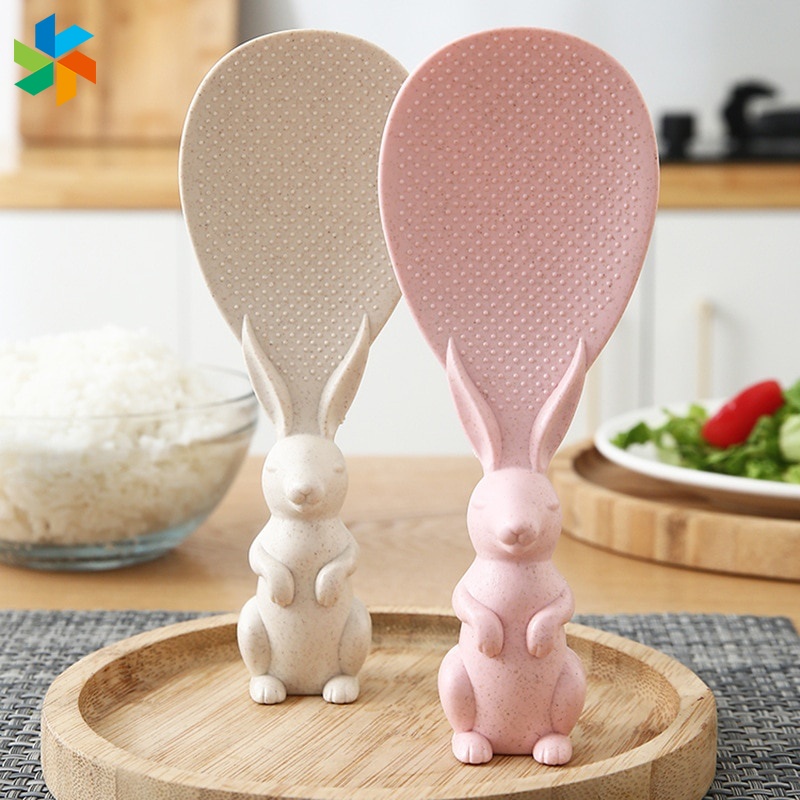 Muỗng múc cơm chống dính đáy hình thỏ rỗng dễ thương cho gia đình JP6