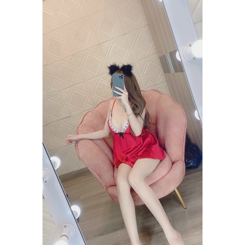 Sét bộ ngủ phi bóng phối ren cực sexy ( ảnh thật )