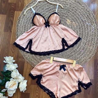 SET BỘ NGỦ 2 DÂY SEXY SATIN LỤA CAO CẤP