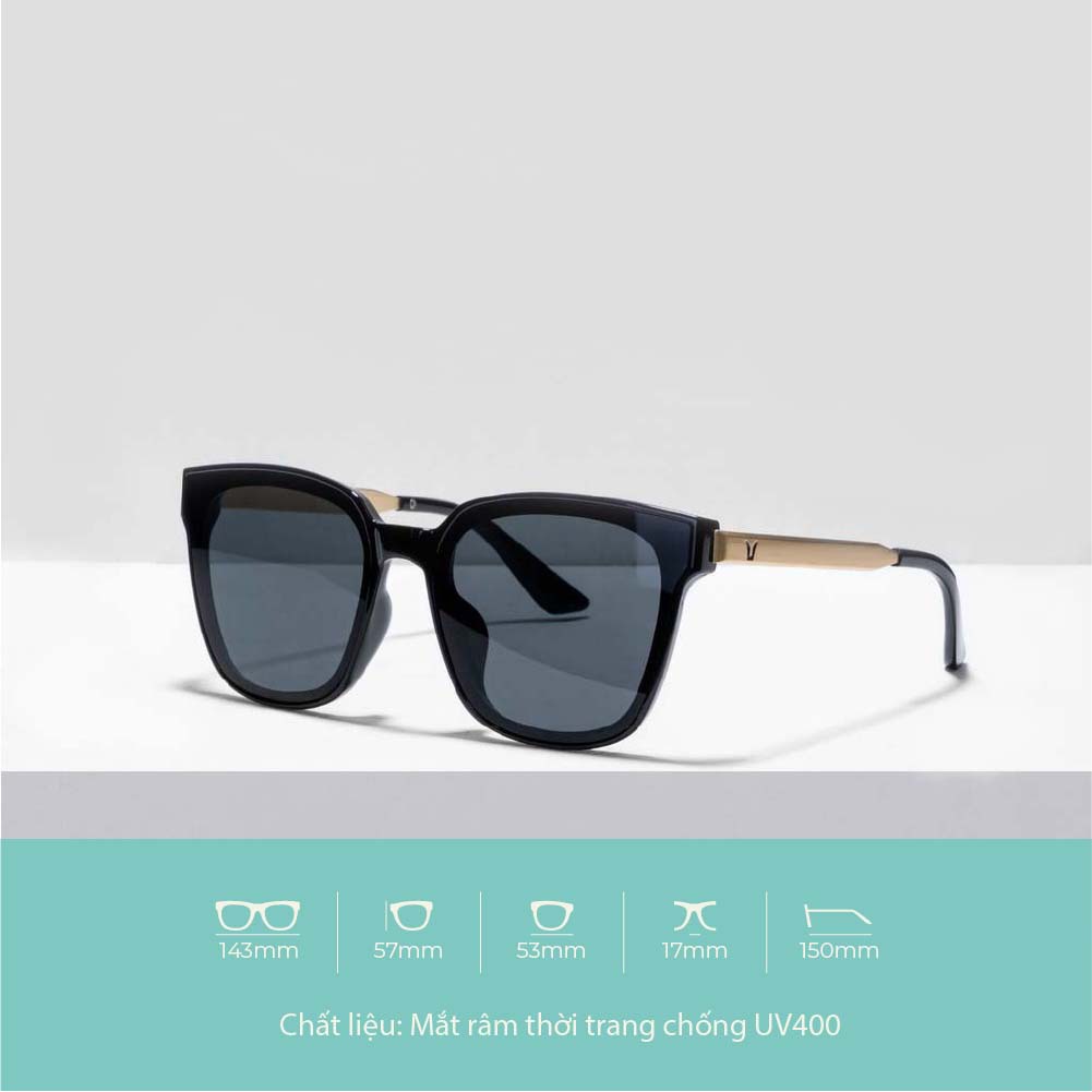 Kính mát nam nữ chống UV400 thiết kế mắt vuông dễ đeo màu sắc thời trang 602335