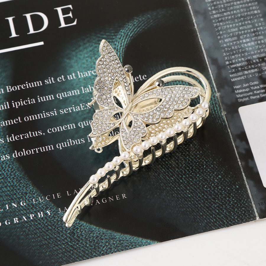 Kẹp Tóc Hình Bướm Đính Ngọc Trai Thời Trang Cho Nữ