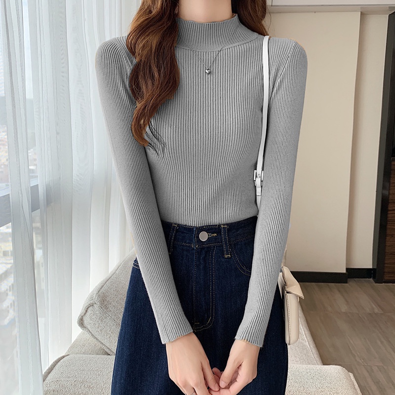 Áo Len Tăm  Dài Tay Cổ 3cm Màu Vintage Cực Xinh - TG16 | BigBuy360 - bigbuy360.vn