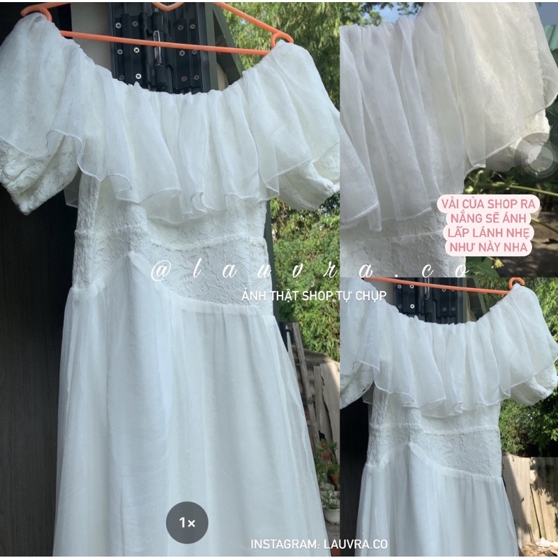 VÁY TRẮNG DÀI TRỄ VAI THÊU QUYẾN RŨ SANG TRỌNG-VÁY TRẮNG CÔNG CHÚA XOÈ BỒNG BỀNH TAY PHỒNG PROM KỈ YẾU