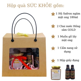 Hộp Quà Sức Khỏe - Nhuỵ Hoa Nghệ Tây- Tây Á Ngâm Mật ong nguyên chất 180ml