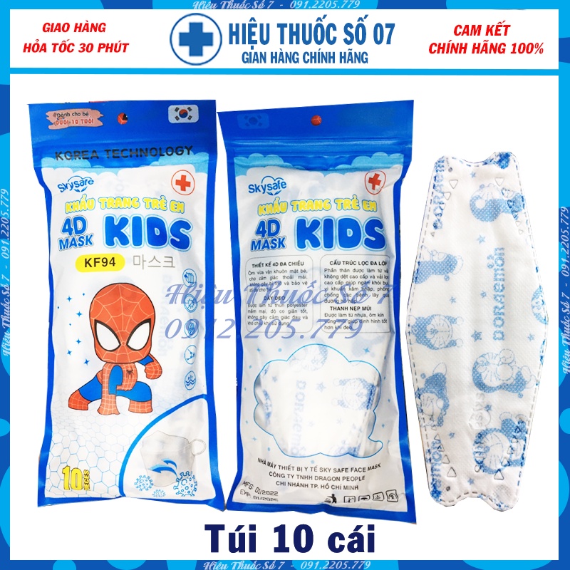 Túi 10 cái khẩu trang trẻ em KF94 trẻ em Hàn Quốc