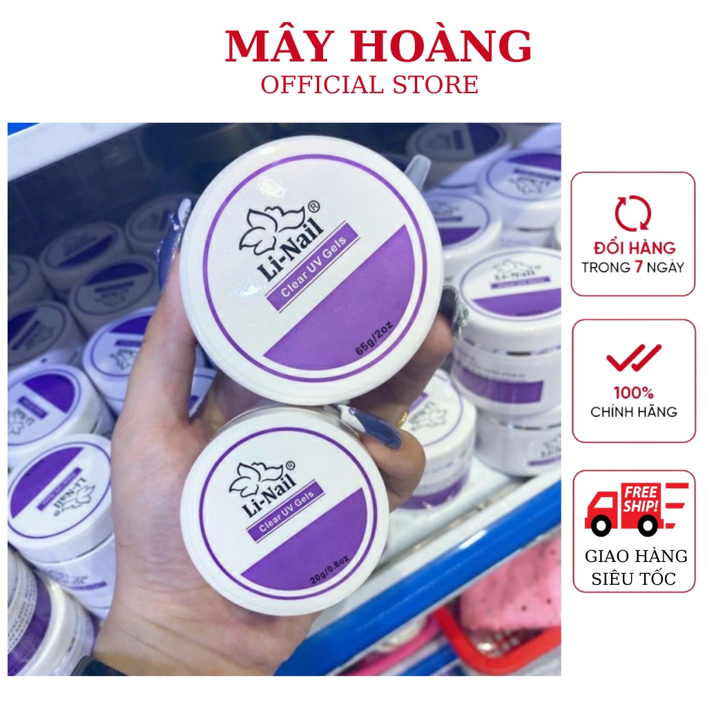 Gel đắp móng Li-nail chính hãng chất đậm đặc không nóng, màu trong suốt