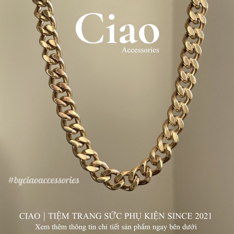 [HOẢ TỐC 1H] Dây chuyền/ Vòng cổ titan không gỉ thiết kế bản xích phong cách trendy Alexander Ciao