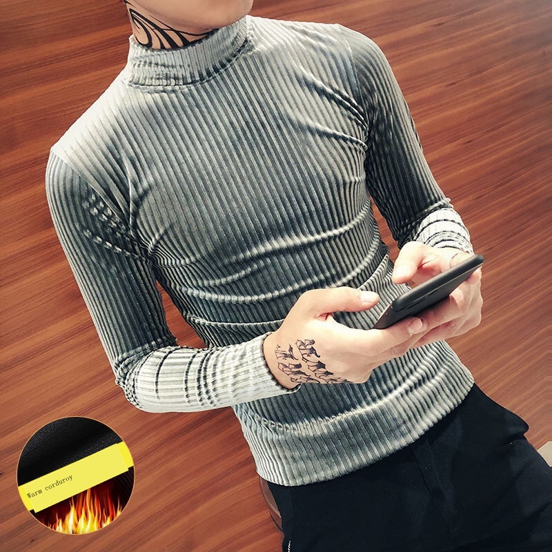 Áo Thun Thể Thao Nam Tay Dài Cổ Cao Thời Trang Phong Cách Hàn Quốc