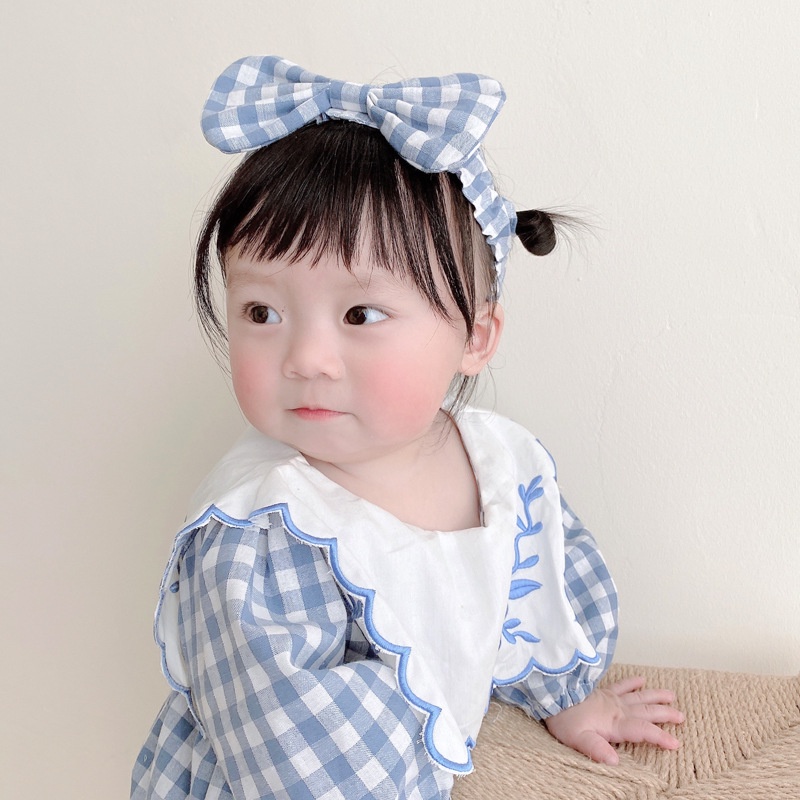 Áo Sơ Mi Tay Dài Họa Tiết Caro Thêu Phong Cách Hàn Quốc Thời Trang Xuân Thu Cho Bé Gái