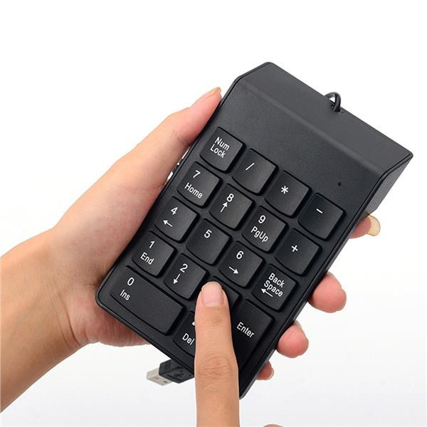 Bàn Phím Số 18 Phím Có Dây Siêu Mỏng Nhỏ Gọn Cho Laptop PC