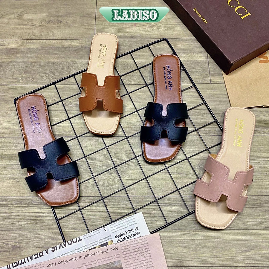 Dép nữ quai ngang chữ H siêu hot da lì sang chảnh LADISO TT377