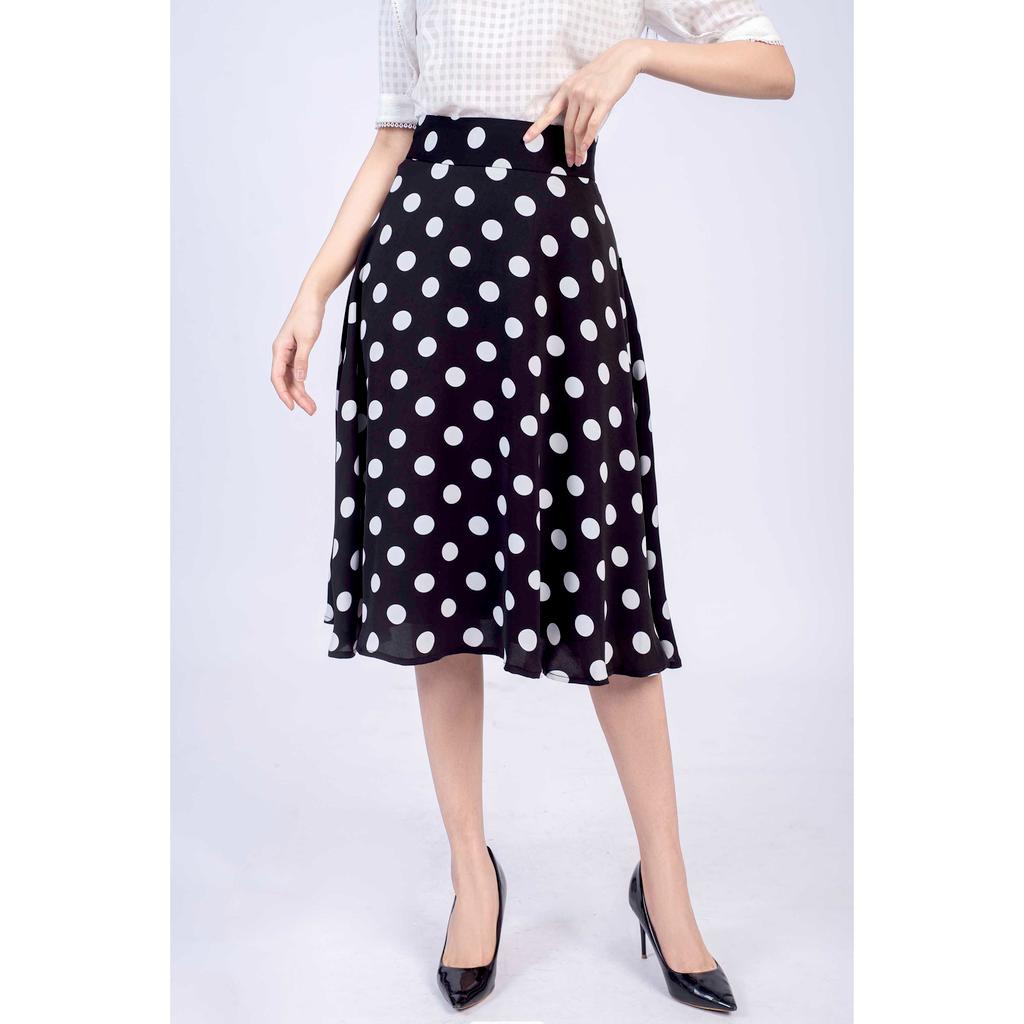 Chân váy xòe, họa tiết chấm bi MMOutfit M-JU071021110