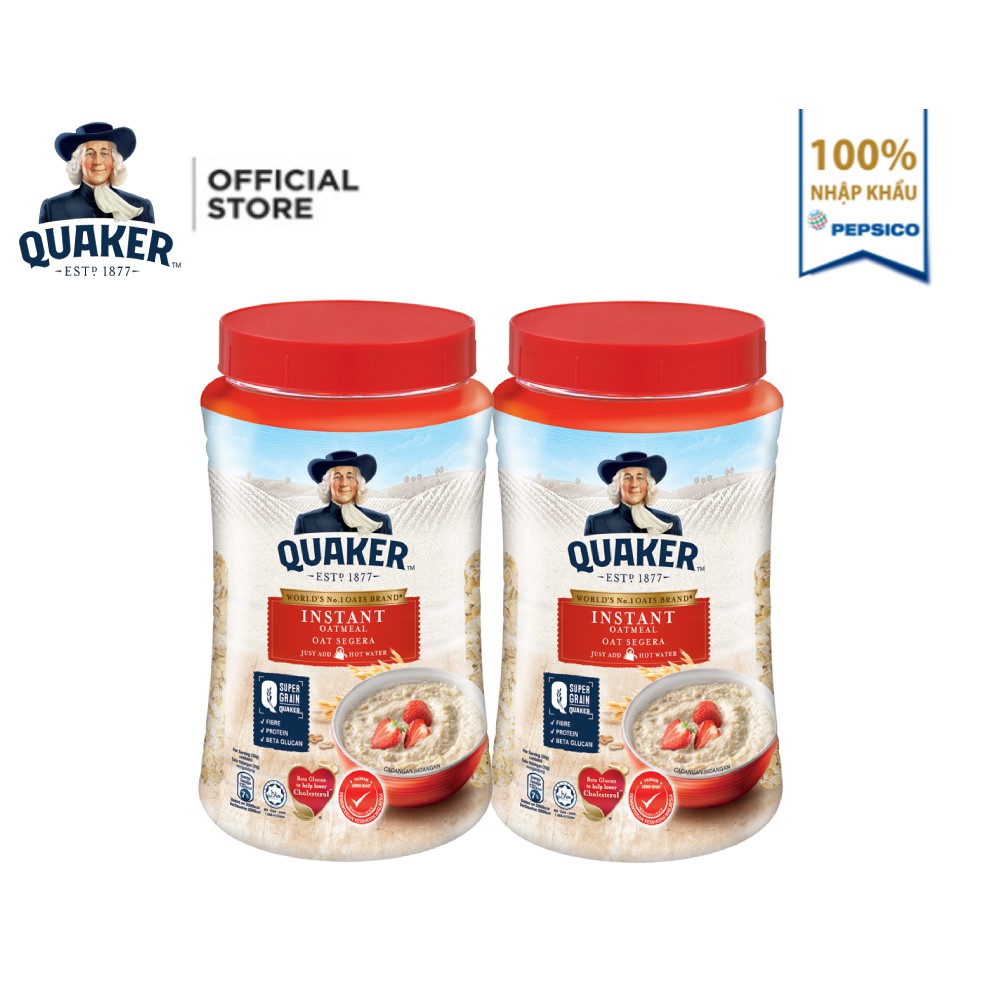 [Mã GRO1APR giảm 20K đơn 150K] Combo 2 hũ Yến Mạch Ăn Liền Quaker 600g/hũ