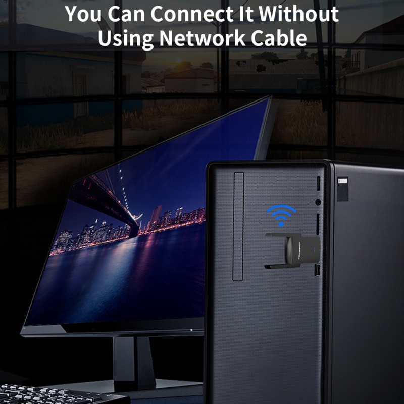 Usb Wifi Không Dây Bang RTL8812BU 802.11abgn 2.4G / 5G 1300M Có Ăng Ten