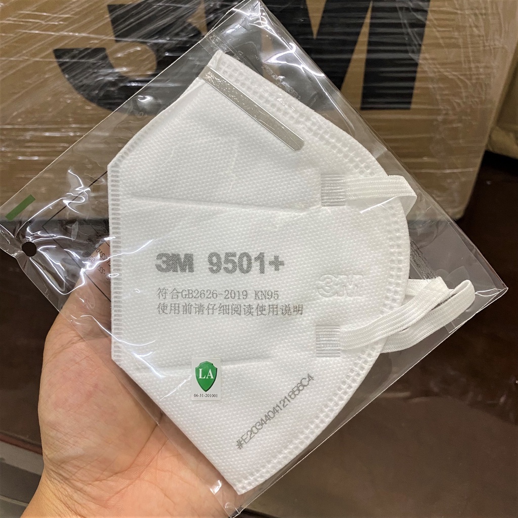 Khẩu trang KN95 3M 9501+ không van thở chống bụi mịn pm2.5 N95 NIOSH | BigBuy360 - bigbuy360.vn