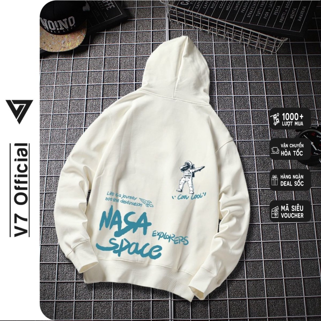 Áo Hoodie Nasa Space 2 màu đen trắng in 2 mặt nhiều size (N336) | BigBuy360 - bigbuy360.vn