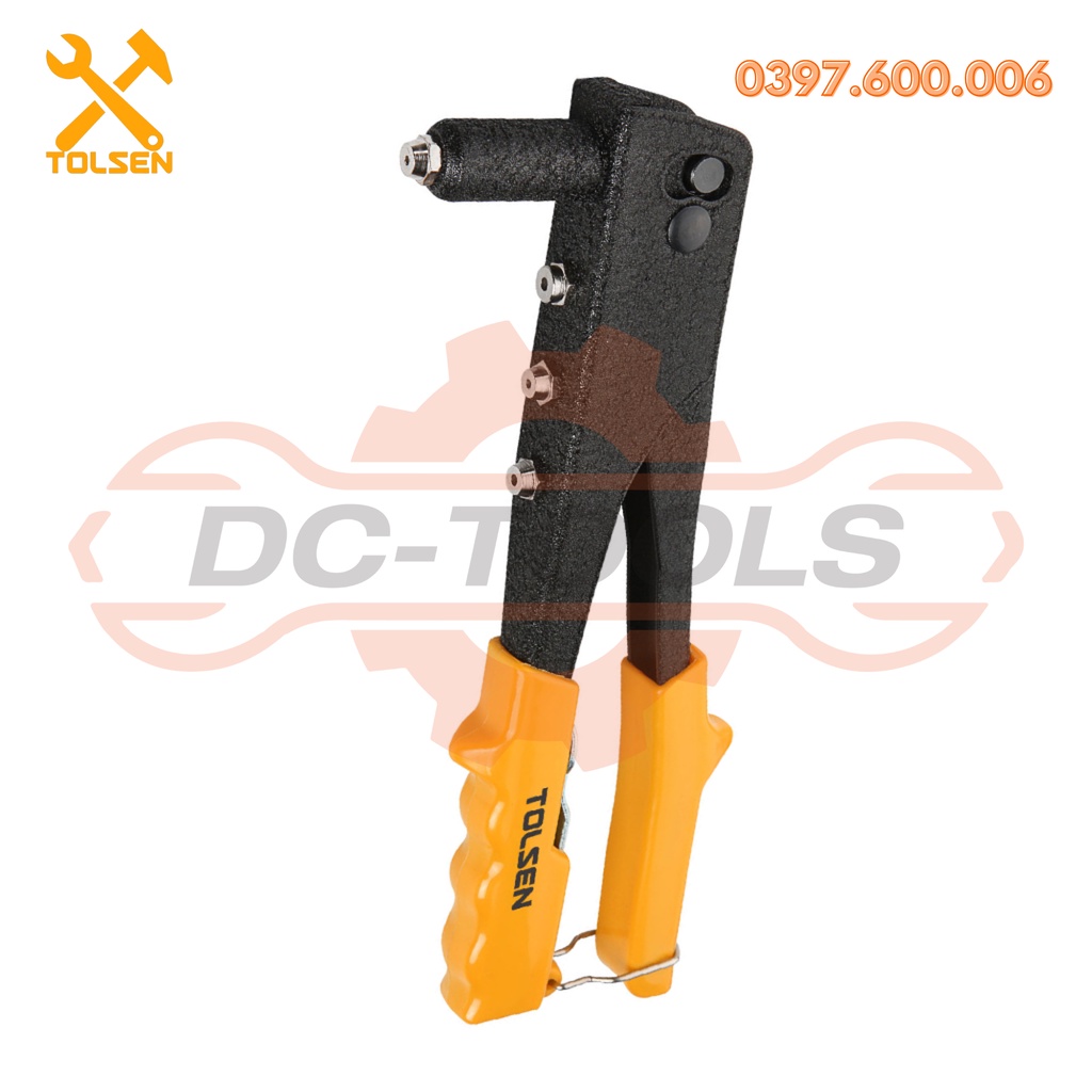 KỀM BẤM RIVE NHÔM 43001 TOLSEN Size 10&quot;/250mm Thân thép cứng Đinh tán áp dụng: 2,4,3,2,4,0,4,8mm DC-TOOLS