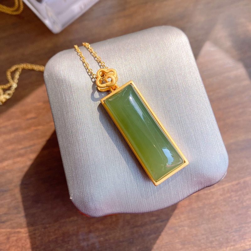 Vòng cổ Mặt Đá Pha Lê Xanh Phong Cách Retro Thời Trang