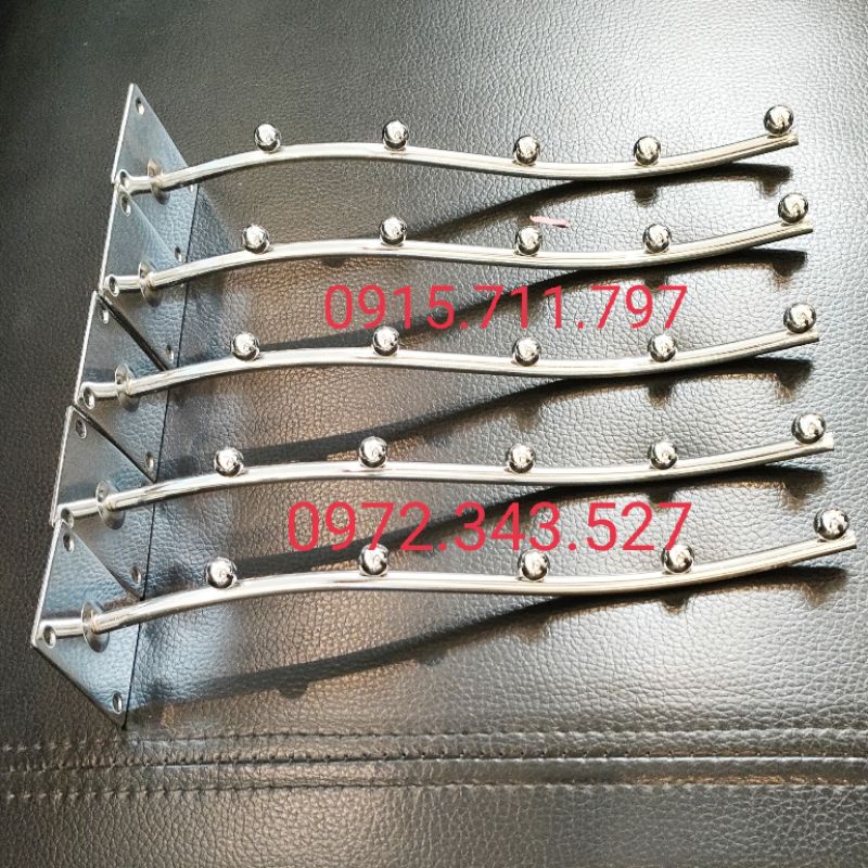 Tay bi đóng tường,móc bi cài lên thanh inox loại 5 bi,cốc đỡ thanh inox