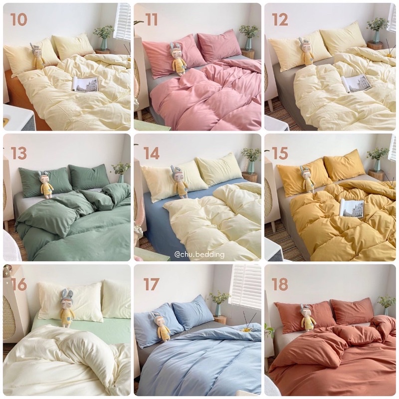 [Mã LIFEHL50K giảm 10% tối đa 50K đơn 200K] [FREESHIP] ✨FULL BỘ 40 MÀU ĐƠN SẮC COTTON ĐŨI Chù Bedding | BigBuy360 - bigbuy360.vn