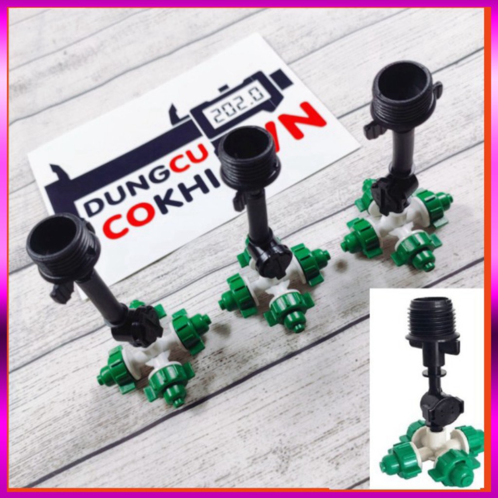 [GIÁ TỐT] 3 Béc phun sương 4 tia, có chống nhỏ giọt, kèm ren 21mm dùng tưới cây, tưới lan