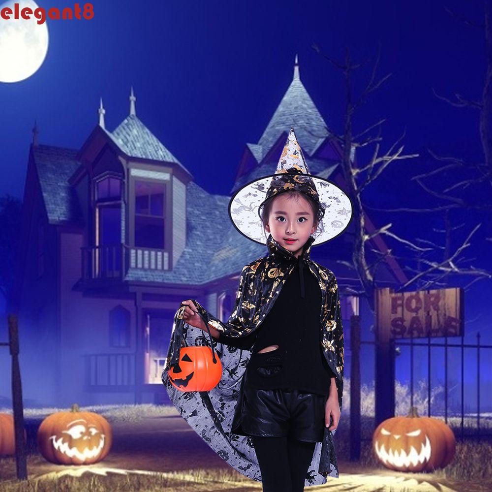Bộ Áo Choàng + Nón Hóa Trang Ma Quỷ Vui Nhộn Cho Bé Trai Gái Dịp Halloween