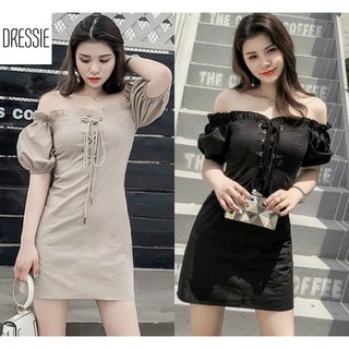 [HÌNH THẬT] Áo Váy Đầm Suông DRESSIE Thời Trang Nữ Đẹp Công Sở Dạo Phố Dự Tiệc Trễ Vai Xinh Xắn - DX162