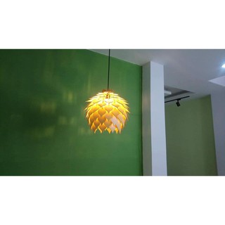 Đèn gỗ trang trí quán cafe - trà sữa ( Đèn Atiso cánh nhỏ)