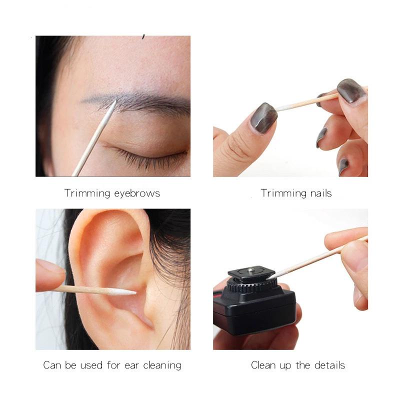 Bộ 100 Tăm Bông Đầu Nhọn / Đầu Nhọn Bằng Cotton Siêu Nhỏ Dùng Một Lần Đa Ứng Dụng