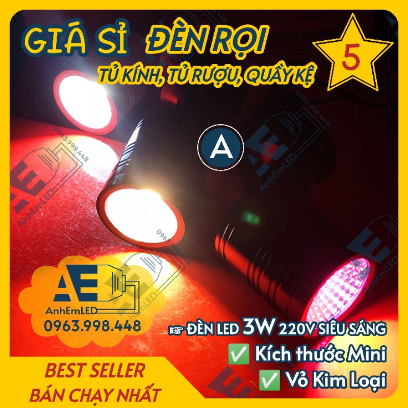 Đèn Rọi Tủ kính trưng bày Rượu Quầy kệ Trang sức showroom cửa hàng shop