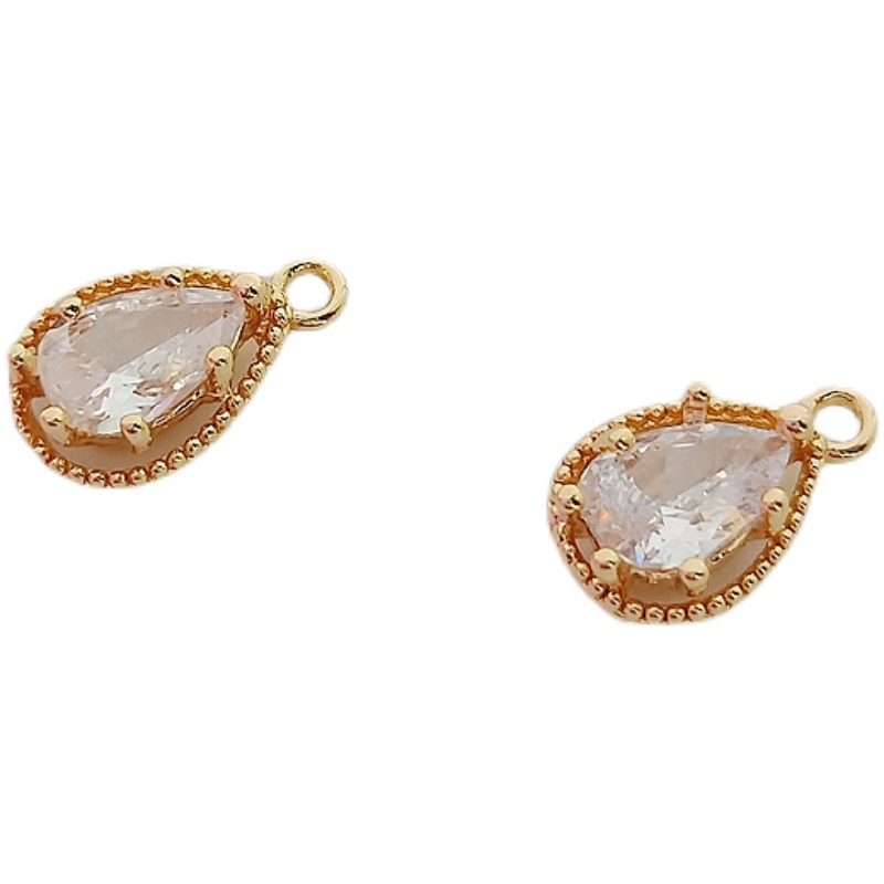 Mặt Vòng cổ 14k Hình Giọt Nước Đính Đá Zircon 10*6mm